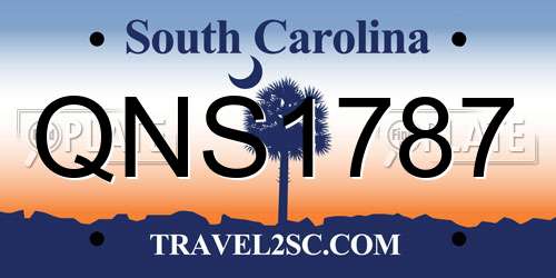 QNS1787 South Carolina License Plate