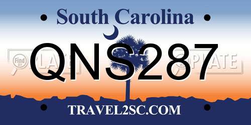 QNS287 South Carolina License Plate