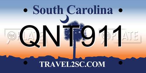 QNT911 South Carolina License Plate