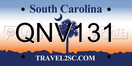 QNV131 South Carolina License Plate