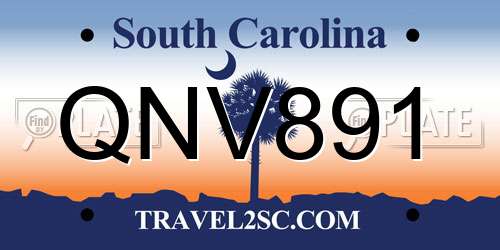 QNV891 South Carolina License Plate