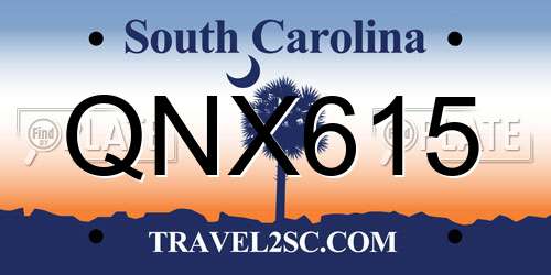 QNX615 South Carolina License Plate