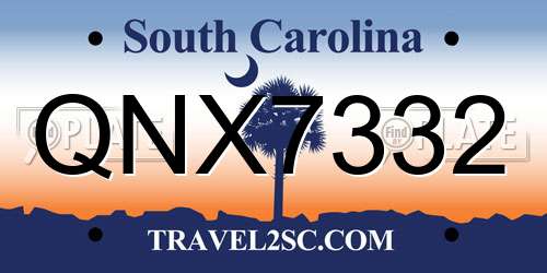 QNX7332 South Carolina License Plate