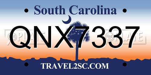 QNX7337 South Carolina License Plate