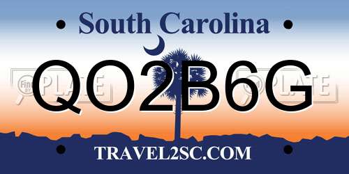 QO2B6G South Carolina License Plate