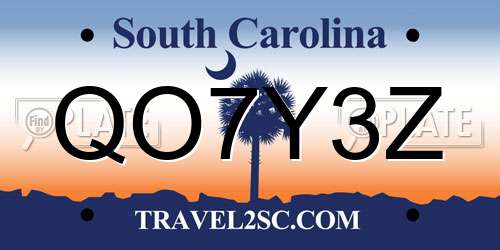 QO7Y3Z South Carolina License Plate