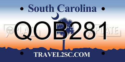 QOB281 South Carolina License Plate