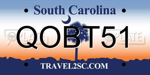 QOBT51 South Carolina License Plate