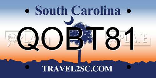 QOBT81 South Carolina License Plate