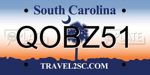 QOBZ51 South Carolina License Plate