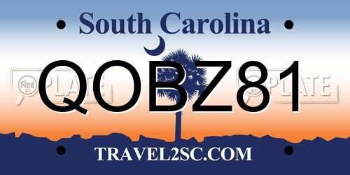 QOBZ81 South Carolina License Plate