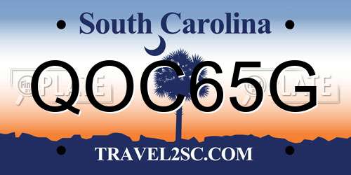 QOC65G South Carolina License Plate