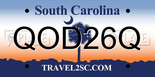 QOD26Q South Carolina License Plate