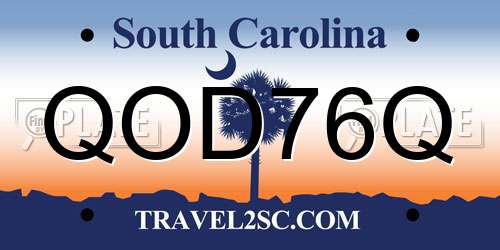 QOD76Q South Carolina License Plate