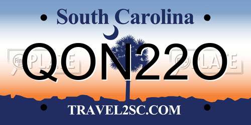 QON22O South Carolina License Plate