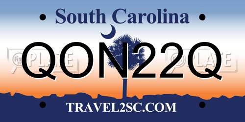 QON22Q South Carolina License Plate