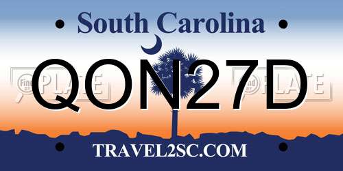QON27D South Carolina License Plate