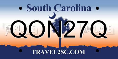 QON27Q South Carolina License Plate
