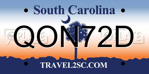 QON72D South Carolina License Plate