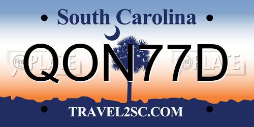 QON77D South Carolina License Plate