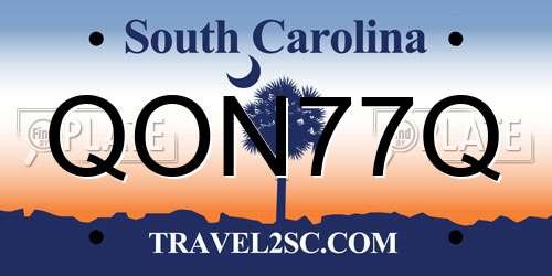 QON77Q South Carolina License Plate