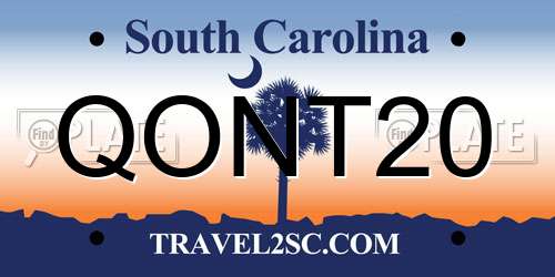 QONT20 South Carolina License Plate