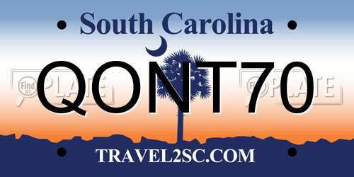 QONT70 South Carolina License Plate