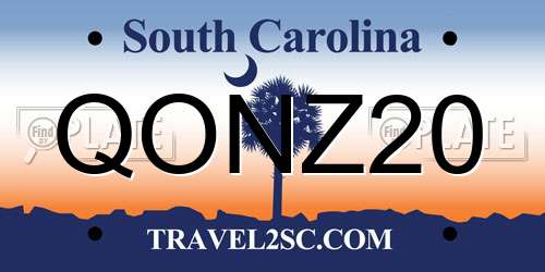 QONZ20 South Carolina License Plate