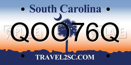 QOO76Q South Carolina License Plate