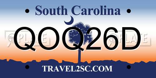 QOQ26D South Carolina License Plate