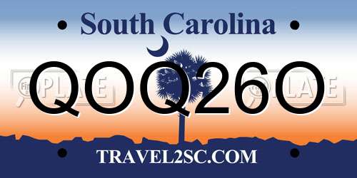 QOQ26O South Carolina License Plate
