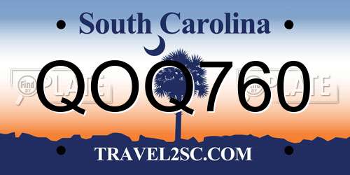 QOQ760 South Carolina License Plate