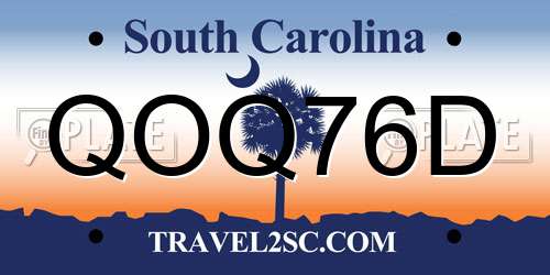 QOQ76D South Carolina License Plate