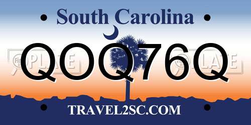 QOQ76Q South Carolina License Plate