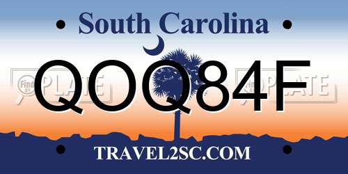 QOQ84F South Carolina License Plate
