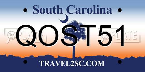 QOST51 South Carolina License Plate