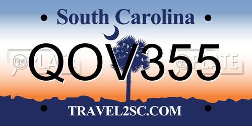 QOV355 South Carolina License Plate
