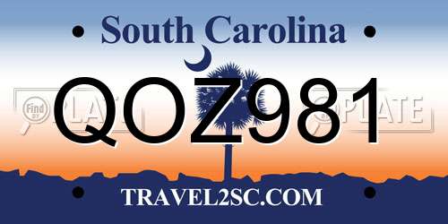 QOZ981 South Carolina License Plate