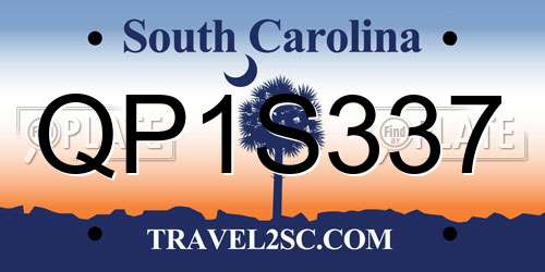 QP1S337 South Carolina License Plate