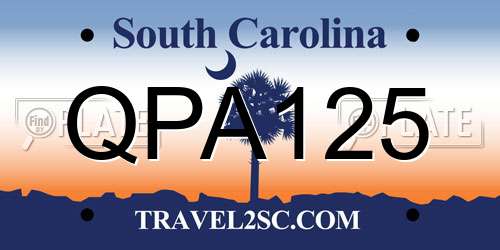 QPA125 South Carolina License Plate