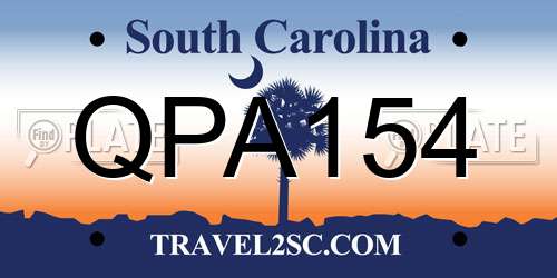 QPA154 South Carolina License Plate