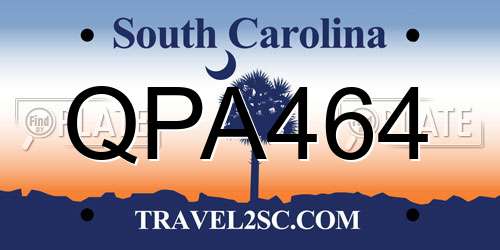 QPA464 South Carolina License Plate