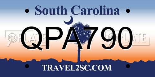 QPA790 South Carolina License Plate