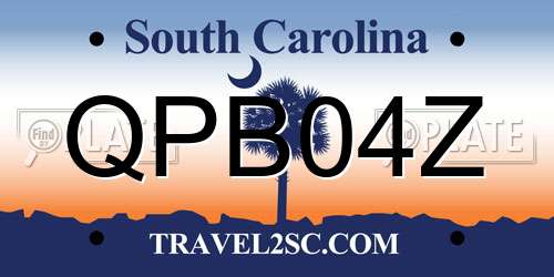 QPB04Z South Carolina License Plate