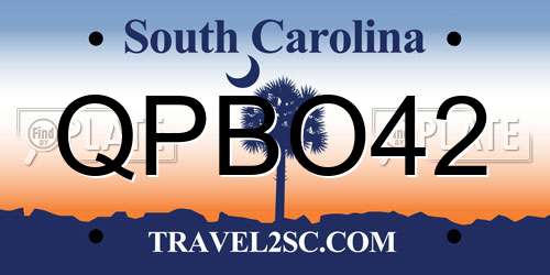 QPBO42 South Carolina License Plate