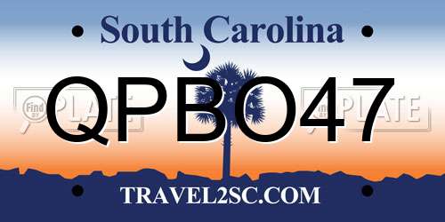 QPBO47 South Carolina License Plate
