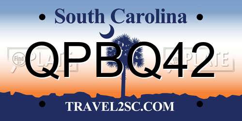 QPBQ42 South Carolina License Plate