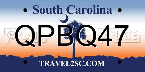 QPBQ47 South Carolina License Plate
