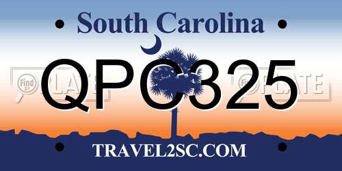 QPC325 South Carolina License Plate
