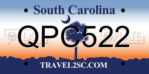 QPC522 South Carolina License Plate